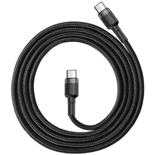 Kabelis Baseus Cafule PD Type-C to Type-C 3.0A 60W pilkas-juodas 1.0m CATKLF-GG1
