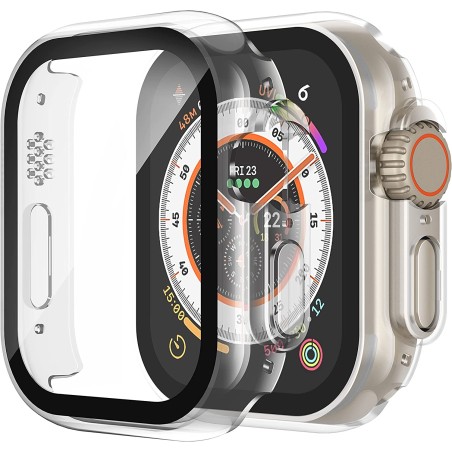 LCD apsauginis stikliukas/dėklas 360 degree cover Apple Watch 40mm skaidrus
