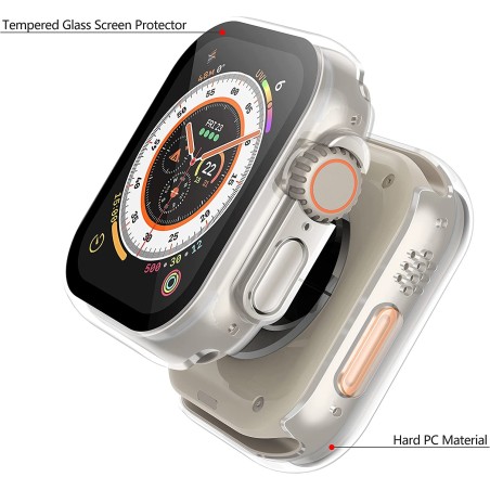 LCD apsauginis stikliukas/dėklas 360 degree cover Apple Watch 40mm skaidrus