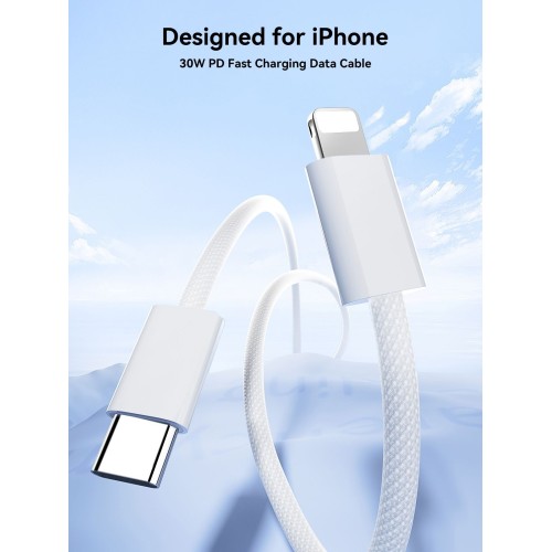 USB kabelis Joyroom S-A45 USB-C to Lightning 30W 1.2m baltas