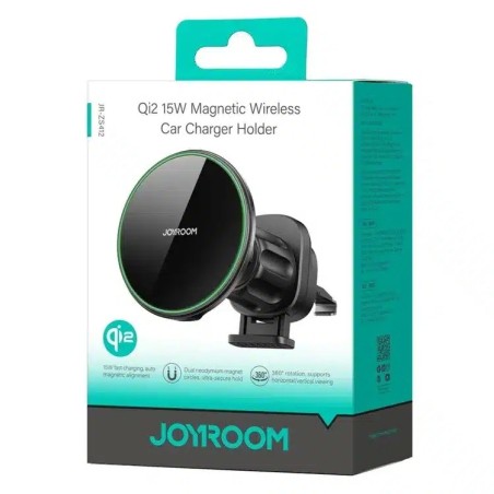Automobilinis laikiklis-įkroviklis Joyroom JR-ZS412 Qi2 MagSafe 15W juodas