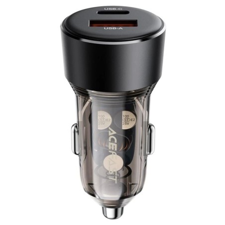 Automobilinis įkroviklis Acefast B12 60W USB-C/USB-A juodas