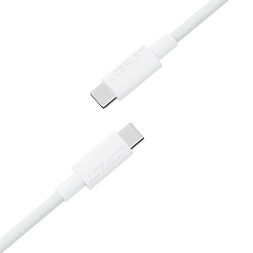 USB kabelis Acefast C18-03 60W USB-C to USB-C 1.2m baltas