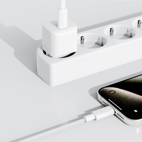 USB kabelis Acefast C18-03 60W USB-C to USB-C 1.2m baltas