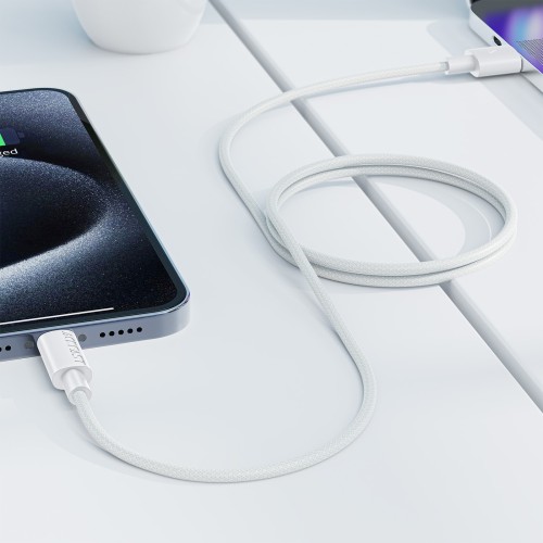 USB kabelis Acefast C18-04 USB-A to USB-C 1.2m baltas