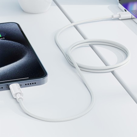 USB kabelis Acefast C18-04 USB-A to USB-C 1.2m baltas
