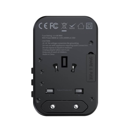 Universalus kelioninis įkroviklis Choetech PD5009 65W 2xUSB-C/USB-A juodas