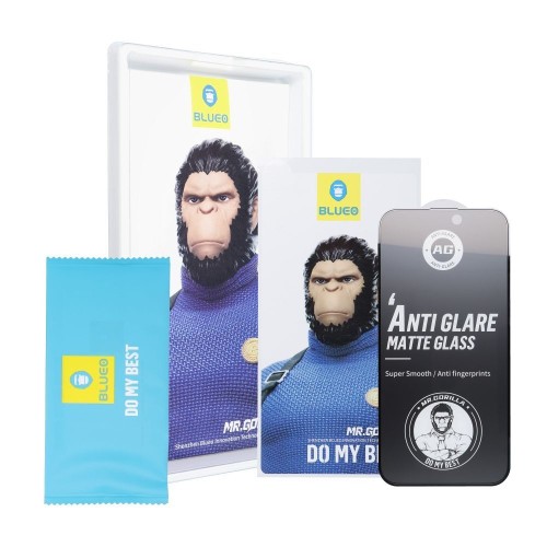 LCD apsauginis stikliukas 5D Mr. Monkey Glass (Strong Matte) Apple iPhone 12 Pro Max juodas