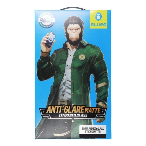 LCD apsauginis stikliukas 5D Mr. Monkey Glass (Strong Matte) Apple iPhone 14 Pro juodas