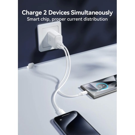 Įkroviklis Joyroom JR-TCF21 20W USB-C/USB-A baltas