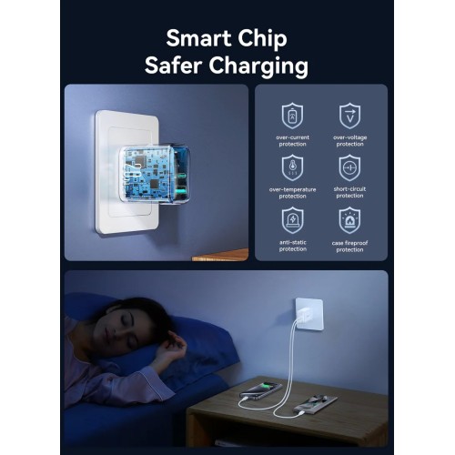 Įkroviklis Joyroom JR-TCF21 20W USB-C/USB-A baltas