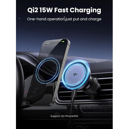 Automobilinis laikiklis-įkroviklis Ugreen W708 MagSafe 15W (35970) juodas
