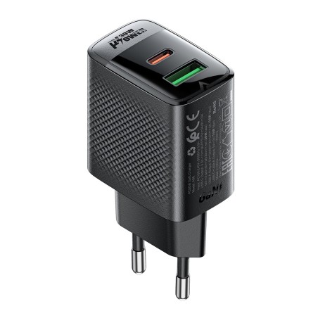 Įkroviklis Acefast A98 30W GaN USB-C/USB-A juodas