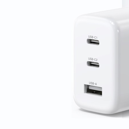 Įkroviklis Ugreen CD275 65W 2xUSB-C/USB-A baltas