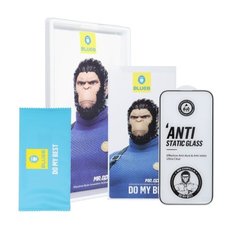 LCD apsauginis stikliukas 5D Mr. Monkey Glass (Strong Lite) Samsung S937 S25 Edge juodas