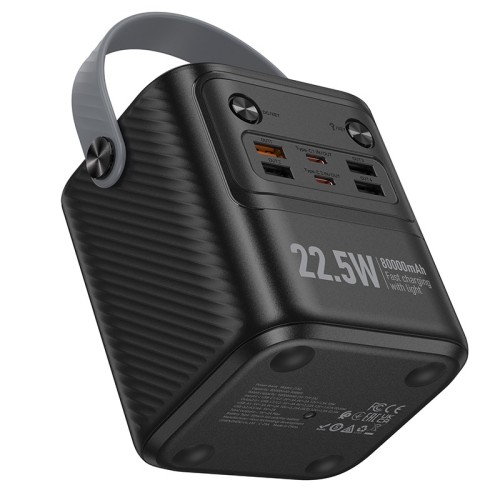 Išorinė baterija Power Bank Hoco J152 22.5W+PD20W 80000mAh juoda