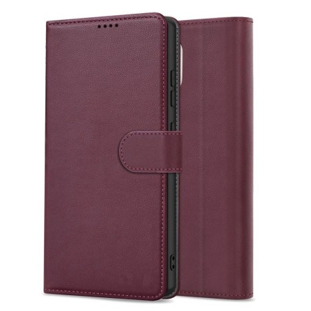 Dėklas Fancy Wallet Samsung A356 A35 5G tamsiai raudonas