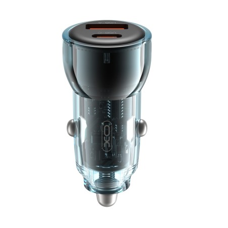 Automobilinis įkroviklis XO CC60 USB-A/USB-C 60W mėlynas