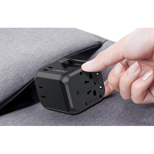 Universalus kelioninis įkroviklis Choetech PD5008 30W USB-C/3xUSB-A juodas