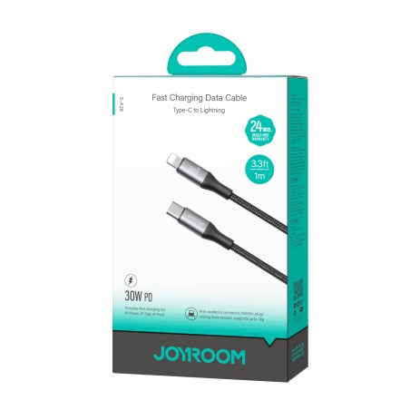 USB kabelis Joyroom S-A28 USB-C to Lightning 30W 1.0m juodas