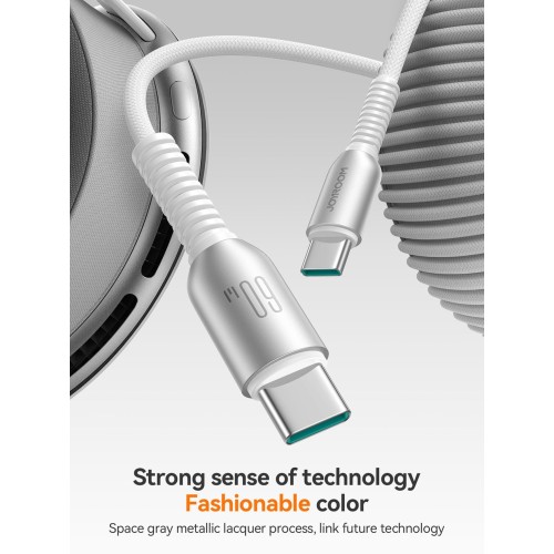 USB kabelis Joyroom S-A51 USB-C to USB-C 60W 1.2m pilkas