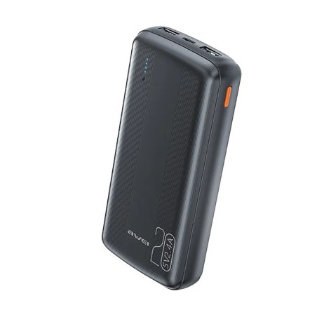 Išorinė baterija Power Bank Awei P19K 5V/2.4A 20000mAh juoda
