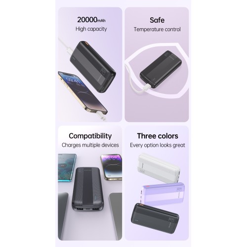 Išorinė baterija Power Bank Awei P19K 5V/2.4A 20000mAh juoda