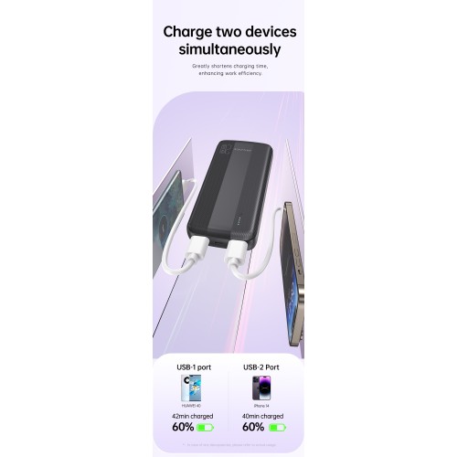 Išorinė baterija Power Bank Awei P19K 5V/2.4A 20000mAh juoda