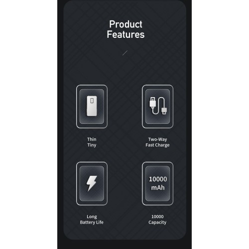 Išorinė baterija Power Bank Awei P5K 5V/2.1A 10000mAh juoda