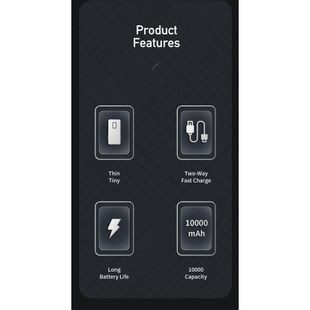 Išorinė baterija Power Bank Awei P5K 5V/2.1A 10000mAh juoda