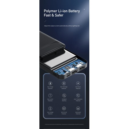 Išorinė baterija Power Bank Awei P5K 5V/2.1A 10000mAh juoda
