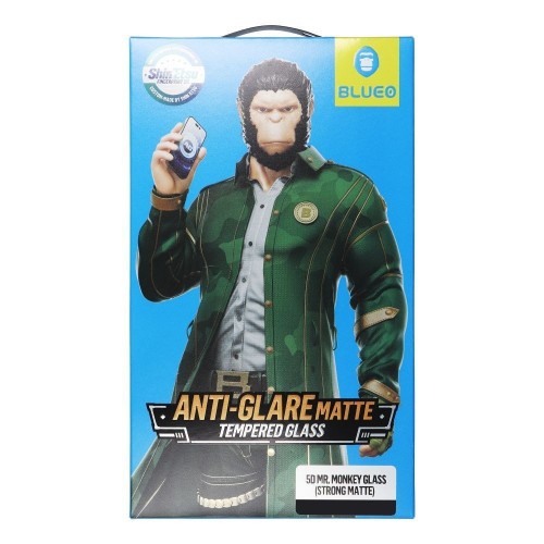 LCD apsauginis stikliukas 5D Mr. Monkey Glass (Strong Matte) Apple iPhone 17 Pro Max juodas