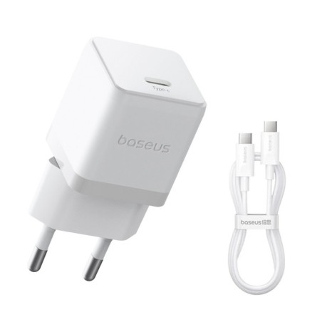 Įkroviklis Baseus Palm 20W USB-C + USB-C to USB-C cable 1.0m baltas P10111602213-01