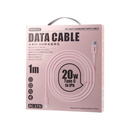 USB kabelis Remax RC-175i USB-C to Lightning 20W 1.0m baltas