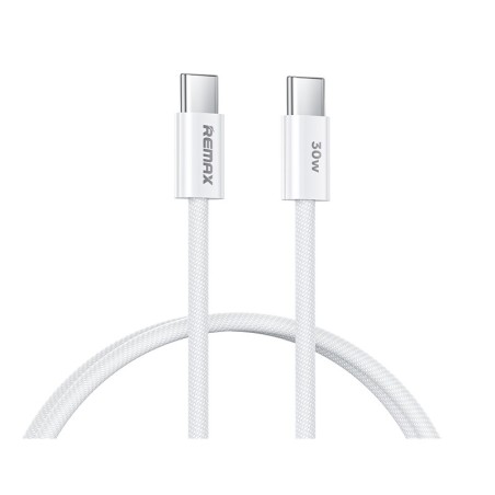 USB kabelis Remax RC-C010 USB-C to USB-C 30W 1.0m baltas