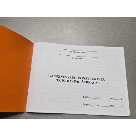 Gaisrinės saugos instruktažų registravimo žurnalas