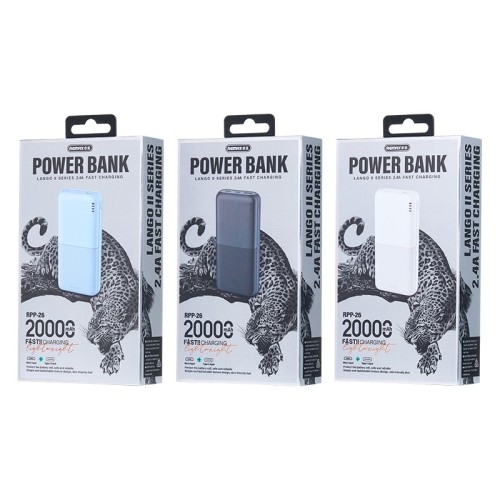 Išorinė baterija Power Bank Remax RPP-26 12W 20000mAh juoda