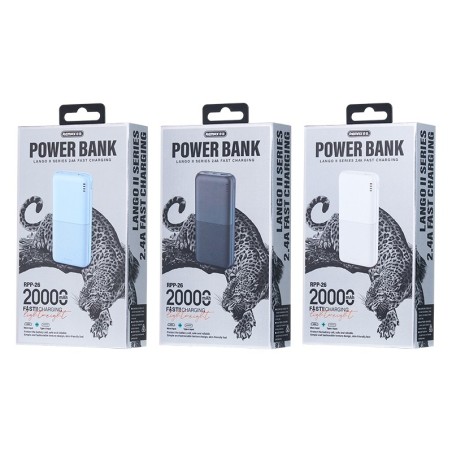 Išorinė baterija Power Bank Remax RPP-26 12W 20000mAh juoda
