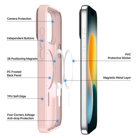 Dėklas Dux Ducis Yind Apple iPhone 17 Pro Max rožinis