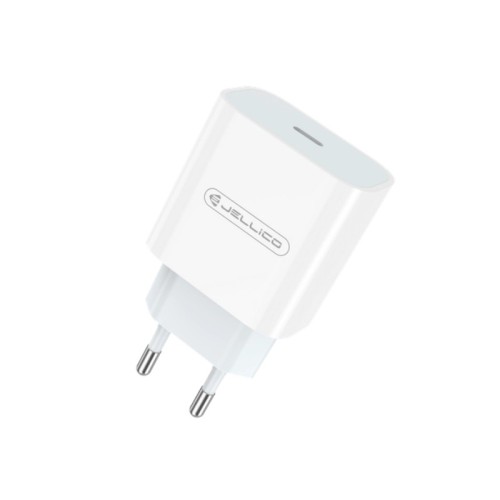 Įkroviklis Jellico AK180 20W USB-C + USB-C to USB-C cable 1.0m baltas