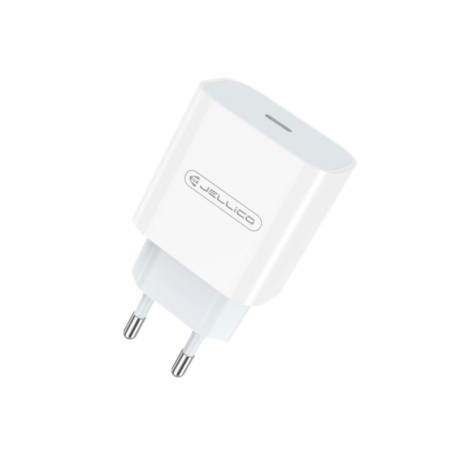 Įkroviklis Jellico AK180 20W USB-C + USB-C to USB-C cable 1.0m baltas
