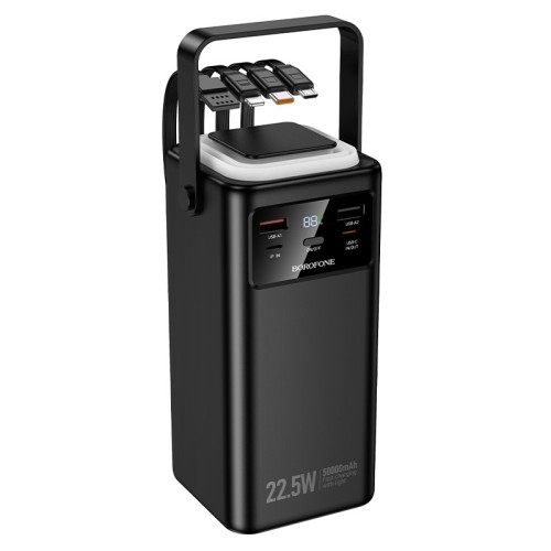 Išorinė baterija Power Bank Borofone BJ65A 22.5W 50000mAh juoda