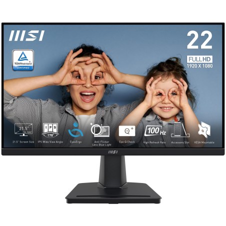 MSI PRO MP225, 21.5", IPS, 1920x1080, 16:9, 100Hz, 4 ms, Colour Black