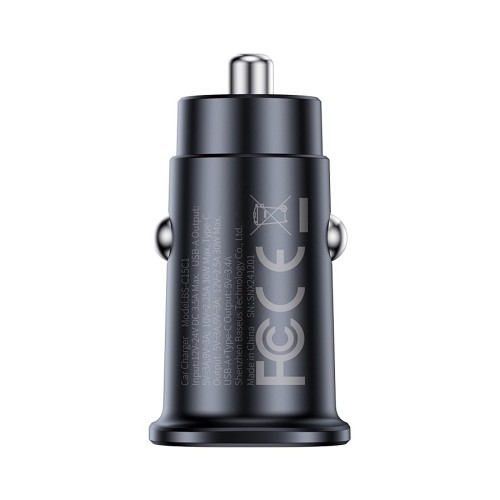 Automobilinis įkroviklis Baseus GoTrip 2xUSB-C 30W juodas C00072300123-01