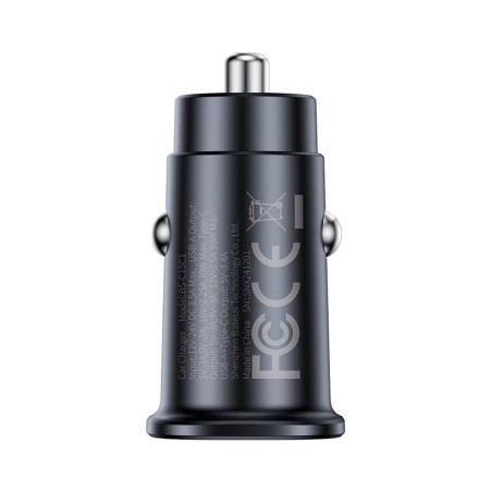 Automobilinis įkroviklis Baseus GoTrip 2xUSB-C 30W juodas C00072300123-01