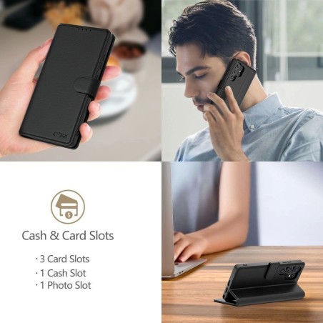 Dėklas Tech-Protect Wallet Xiaomi Redmi 15 4G/Redmi 15 5G juodas
