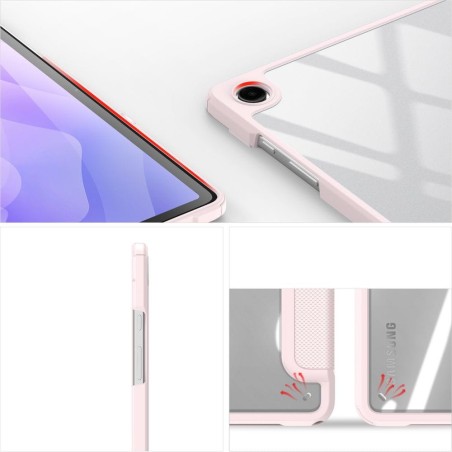 Dėklas Dux Ducis Toby Samsung X210/X215/X216 Tab A9 Plus 11.0/X230/X235/X236 Tab A11 Plus 11.0 rožinis