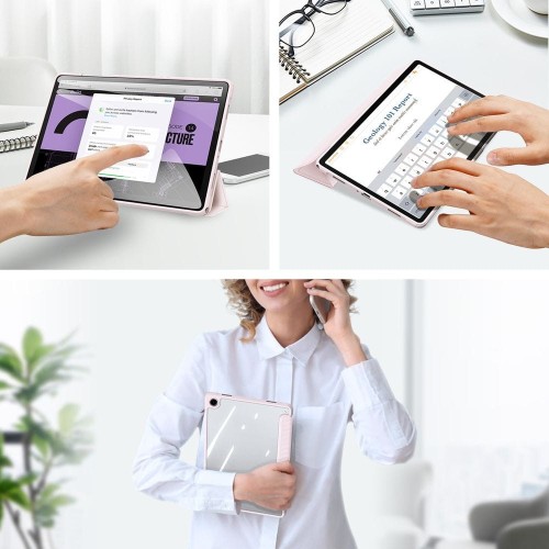 Dėklas Dux Ducis Toby Samsung X210/X215/X216 Tab A9 Plus 11.0/X230/X235/X236 Tab A11 Plus 11.0 rožinis