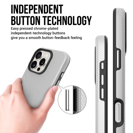 Dėklas Perfectionists Triangle Mag Case Apple iPhone 17 Pro Max sidabrinis