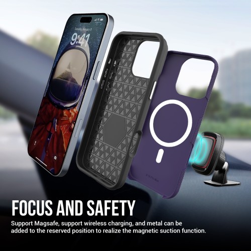Dėklas Perfectionists Triangle Mag Case Apple iPhone 17 Pro Max violetinis